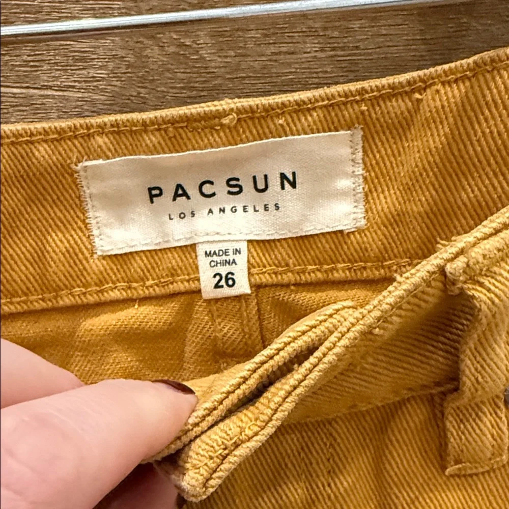 PacSun Mustard Distressed Denim Skirt - Picture 3 of 5